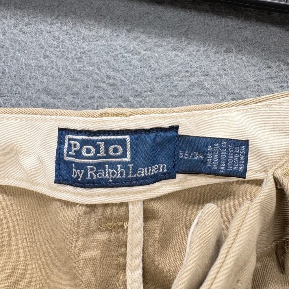 Polo Ralph Lauren Whitman Chino Khaki Pleated Relaxed Fit Mens Pants 36x32 NEW